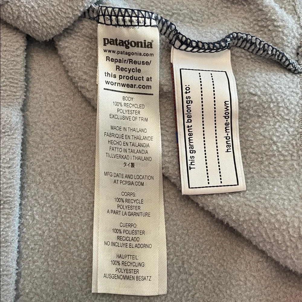 Patagonia Kids' Microdini 1/2-Zip Pullover Size 6 Blue Grey Fleece